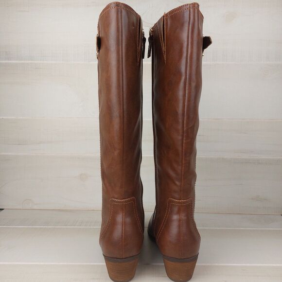Dr. Scholl's Women's Size 9M Brilliance Riding Boot Whiskey Brown Full Zip - Picture 5 of 7